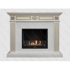 Каминный портал МДФ "Бьянка Люкс 1200" с биокамином Lux Fire "Фаер Бокс 1 - 30" (белый)